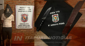 APREHENDEN A HOMBRE ARMADO POR SUPUESTO HECHO DE VIOLENCIA FAMILIAR EN CAMBYRETÁ