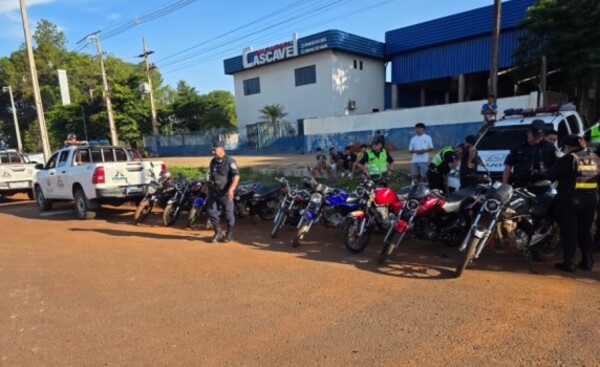 Incautan 14 motocicletas en operativo anti carreras clandestinas