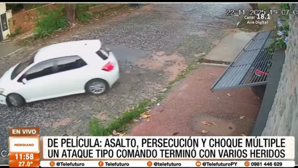 Asalto, persecución y choque múltiple en Asunción