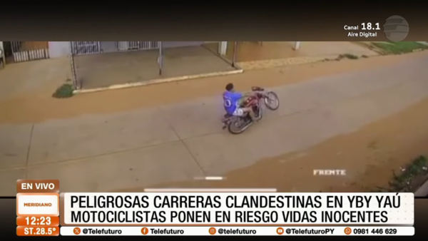 Peligrosas carreras clandestinas en Yby Yaú