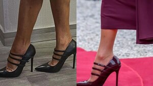 Celeste Amarilla “purea” sus zapatos al estilo de la reina de Jordania