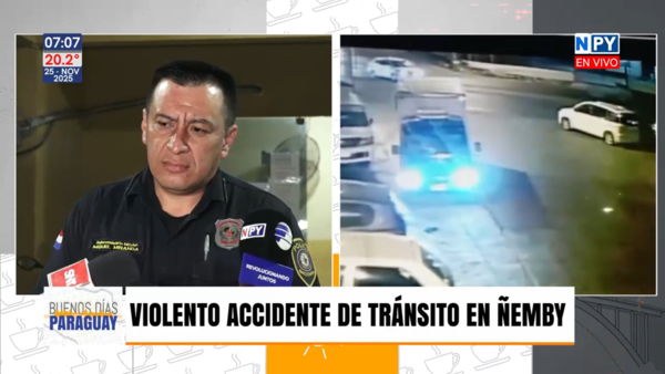 Terrible choque en Ñemby deja a motociclista gravemente herido tras brutal impacto