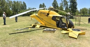 Helicóptero cae durante vuelo de instrucción en el rancho del club Sajonia