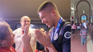 Popular / (VIDEO) ¡La mami del pelotero Ronaldo Dejesús llegó de rodillas hasta la Virgen de Caacupé!