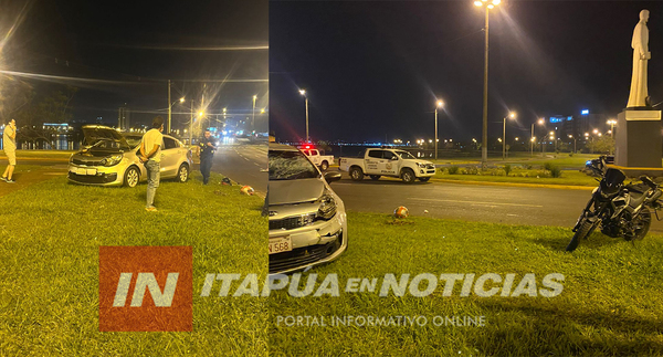 ACCIDENTE EN ROTONDA MBÓI KA’E: MOTOCICLISTA DA POSITIVO AL ALCOTEST