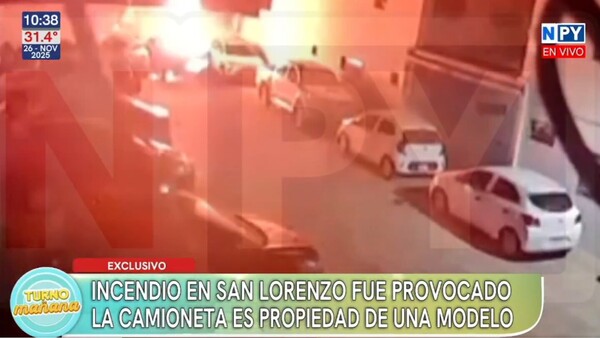 ¡Incendio provocado! Así se calcinaron tres vehículos lujosos en San Lorenzo