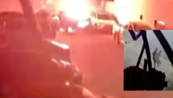 Incendio de costosos vehículos fue provocado, según video: Se originó en la camioneta de una modelo