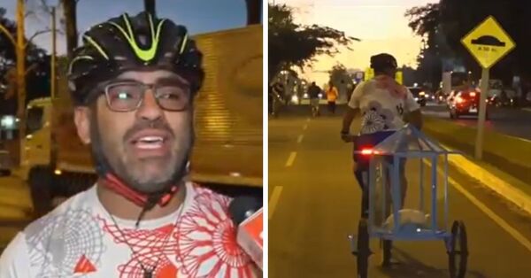 La fe sobre ruedas: peregrino viaja desde Ciudad del Este con imagen de la Virgen - SNT