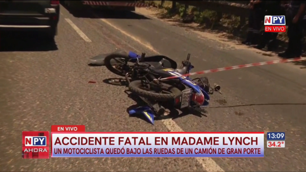 Impactante accidente en Avda. Madame Lynch: motociclista fallece arrollado