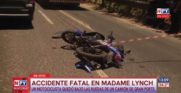 Impactante accidente en Avda. Madame Lynch: motociclista fallece arrollado