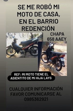 Denuncian Hurto de Motocicleta del Interior de Una Vivienda en el Barrio Redención - Concepción al Día