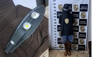 Menor indígena sorprendido con un artefacto del alumbrado público