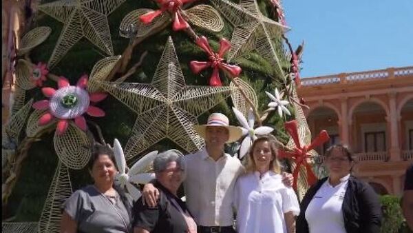 Se preparan a full para el encendido del árbol de Navidad en Palacio de López