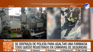 Asaltó una farmacia disfrazado de policía