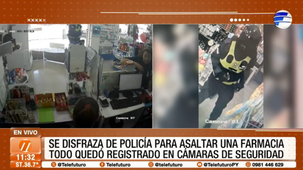 Asaltó una farmacia disfrazado de policía