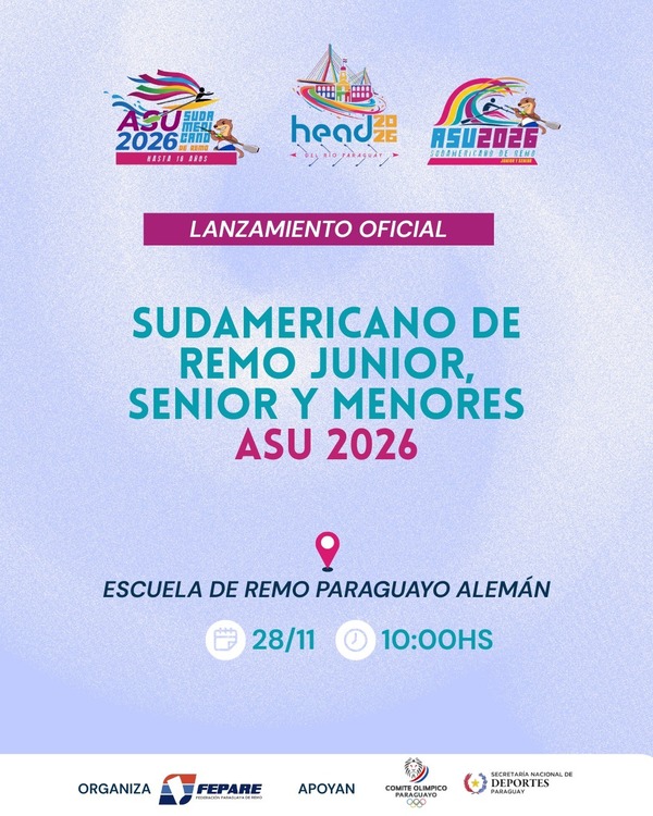 Lanzaron oficialmente el Sudamericano de Remo Junior, Senior y Menores ASU 2026