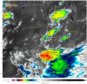 Alertan sobre tormentas fuertes y posible caída de granizos para este viernes