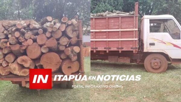 INCAUTAN CAMIÓN CON CARGA DE ROLLOS NATIVOS EN YATYTAY