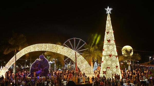 Despliegue de luz y fe: CDE enciende su árbol de Navidad de 18 metros y el Bosque Encantado