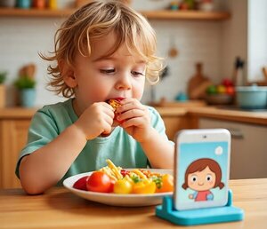 Más de la mitad de niños utiliza pantallas durante las comidas, según un estudio