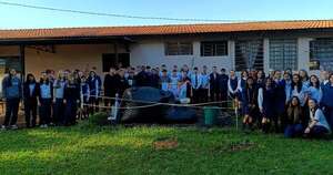 La Nación / Colegio de Naranjal: con biodigestor convierten residuos del comedor escolar en gas