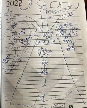 Estuvo en terapia y cuando despertó dibujó lo que vio en el más allá