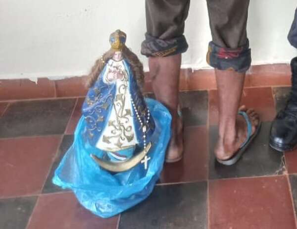 Detienen a hombre que robó una figura de la Virgen de Caacupé  - Policiales - ABC Color