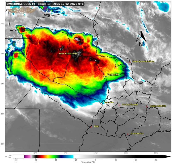 Alerta meteorológica: Anuncian lluvias intensas y tormentas para el norte de Paraguay