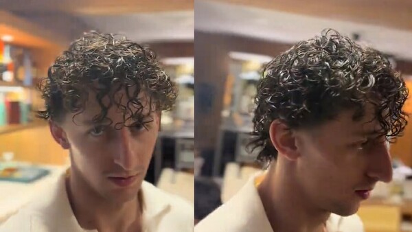 Matias Galarza cambió de look y ahora luce rulitos