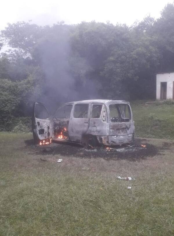 Asalto a estación de servicio y hallazgo de vehículo incendiado