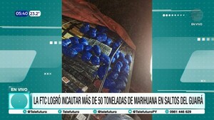 Incautaron más de 50 toneladas de marihuana en Saltos del Guairá