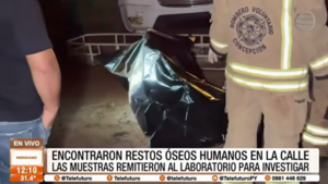 Hallaron restos óseos humanos en plena calle