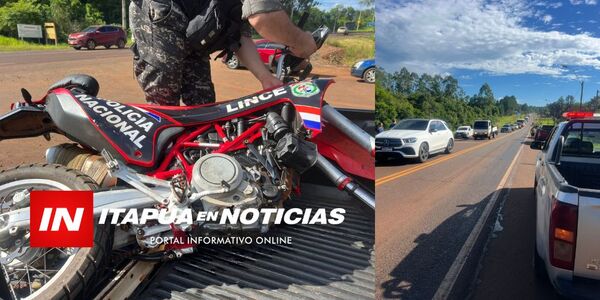 ACCIDENTE DE TRÁNSITO EN OBLIGADO DEJA DOS POLICÍAS LESIONADOS