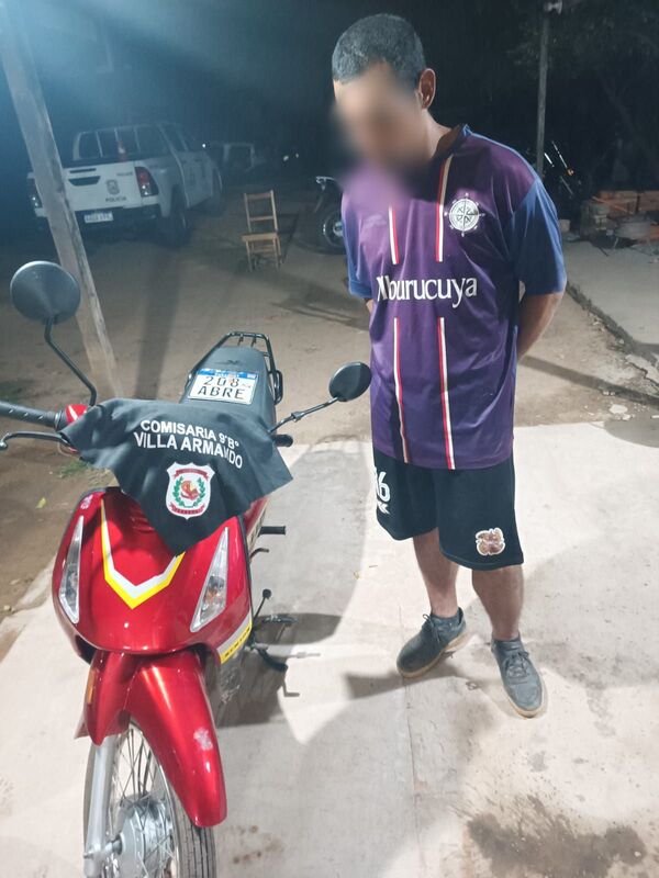 Aprehenden a un hombre con antecedentes tras hurto de motocicleta en San Antonio - Concepción al Día