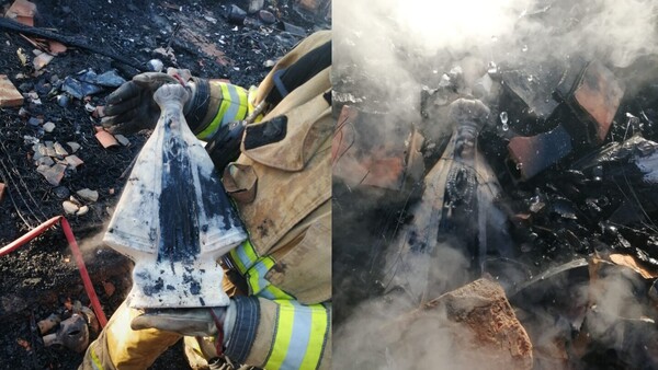 Imagen de la Virgen quedó intacta tras incendio