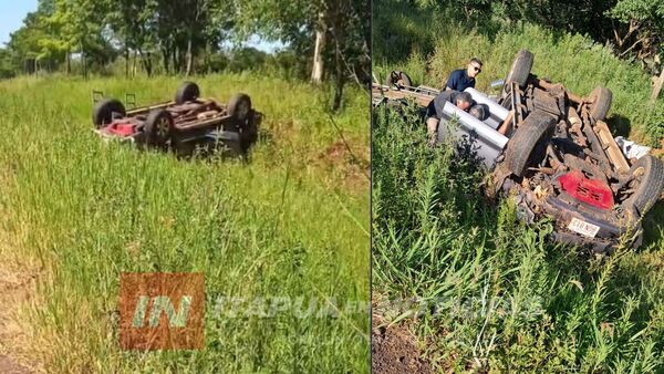 VUELCO DE CAMIONETA EN CORONEL BOGADO DEJA UNA MUJER LESIONADA 