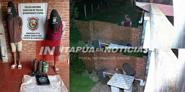 APREHENDEN A DOS JÓVENES EN CAMBYRETÁ Y RECUPERAN OBJETOS HURTADOS