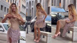 Popular / (VIDEO) ¡Modelo paraguaya se cambió de ropa en plena avenida de Italia!