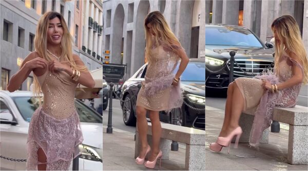 Popular / (VIDEO) ¡Modelo paraguaya se cambió de ropa en plena avenida de Italia!