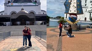 Pidió matrimonio frente a la imagen de la Virgen de Caacupé