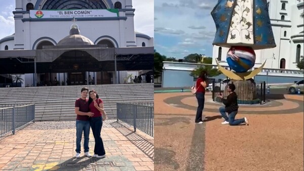 Pidió matrimonio frente a la imagen de la Virgen de Caacupé