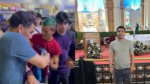 Salvador Cabañas visitó a la Virgencita de Caacupé y repartió agua a los peregrinantes