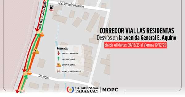 Diario HOY | Nuevos desvíos desde hoy en Luque sobre Tape Tuja