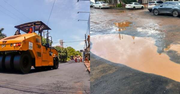 Diario HOY | Nuevo asfalto cerca del Hospital de CDE no aguantó una lluvia, denuncian