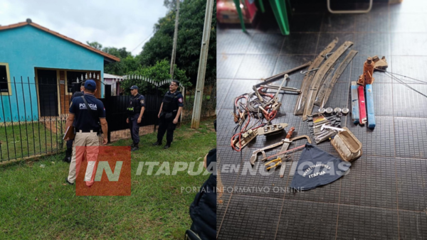 ALLANAN DOS VIVIENDAS EN SAN PEDRO DEL PARANÁ Y SECUESTRAN EVIDENCIAS LIGADAS A UN HURTO 