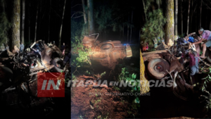 VEHÍCULO QUEDÓ INCRUSTADO EN UN ÁRBOL EN OBLIGADO 