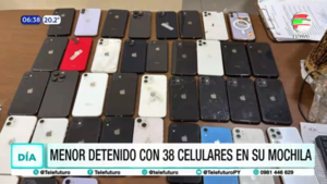Capturan a menor con 38 celulares robados en su mochila