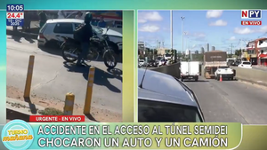 Choque en acceso a túnel Semidei desata caos vehicular