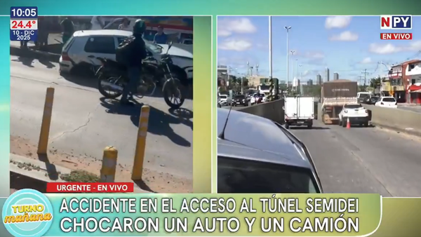 Choque en acceso a túnel Semidei desata caos vehicular
