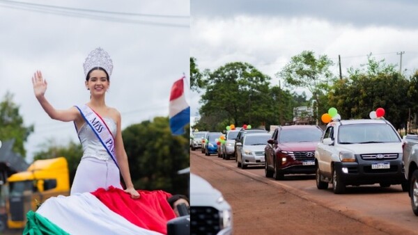 Con larga caravana reciben a nueva Miss Paraguay en Itapúa
